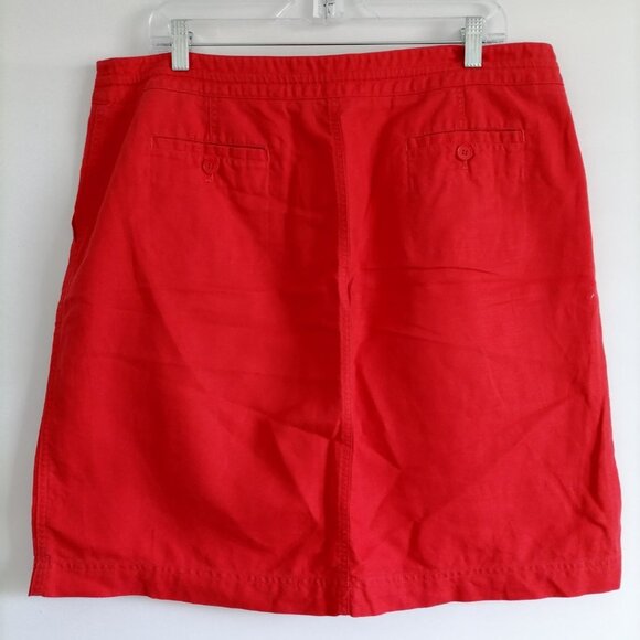 Talbots Womens Bright Red Y2K Whimsigoth Linen Blend A-Line Mini Skirts Size 14 - Picture 4 of 7